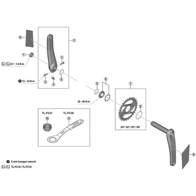 Shimano FC-M9200/9220 protection sticker, pack of 2