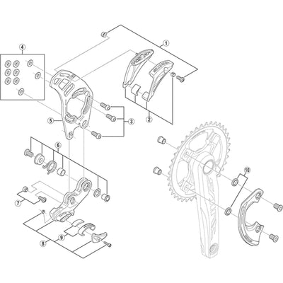 Shimano SM-CD50 Upper guide fixing bolt and nut