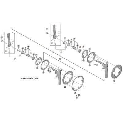 C/RING FC3503 9spd Middle 39T-D BK Black 39 teeth
