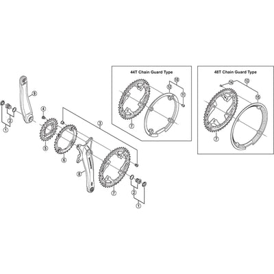 Shimano FC-T521 10 speed triple middle chainring 36T-AL, black