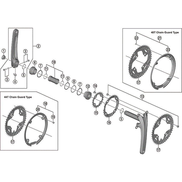 Shimano FC-T4060 chain guard and fixing screws