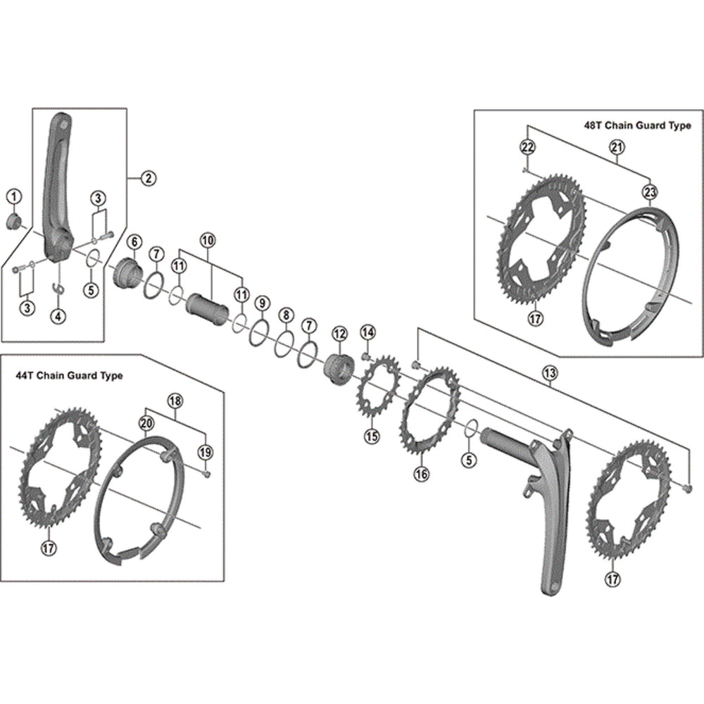 Shimano FC-T4060 chain guard and fixing screws