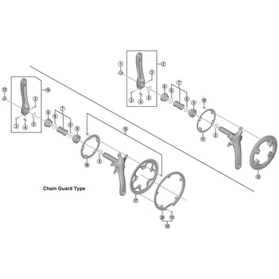 FC-R3000 Sora 9 speed double outer chainring 50T-MP for 50-34T