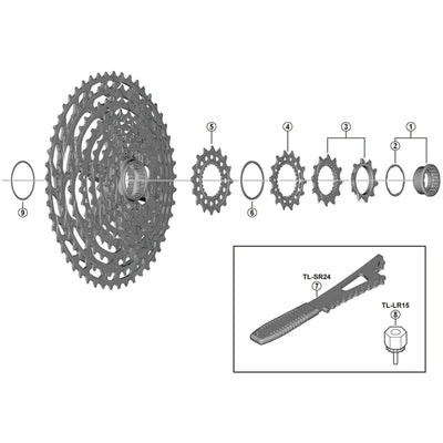 Shimano CS-M9100 12spd lock ring and spacer