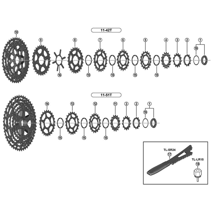 Shimano CS-M5100 sprocket wheel 15T
