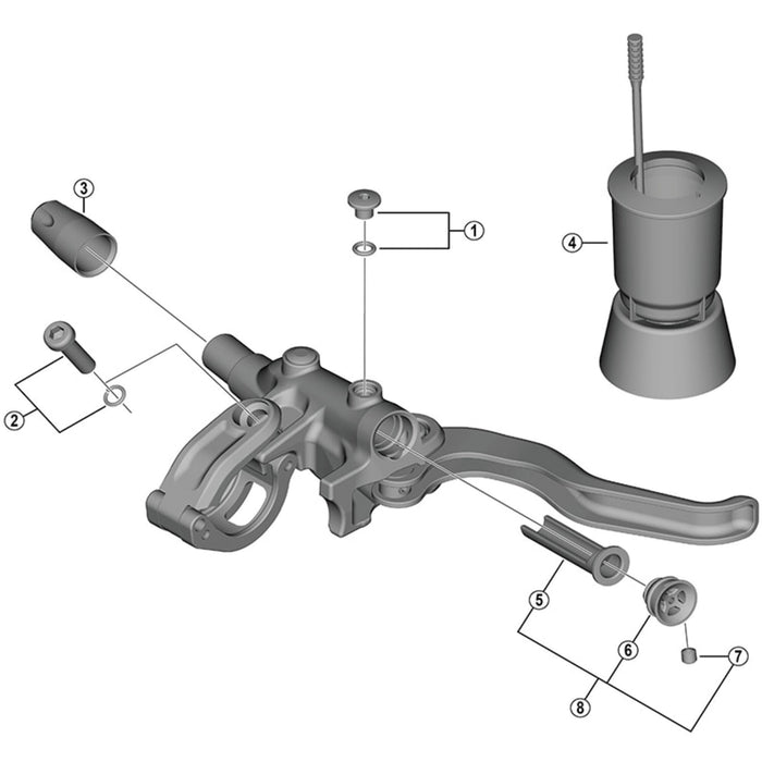 Shimano BL-M6100 clamp screw and snap spring, M5 x 18 mm