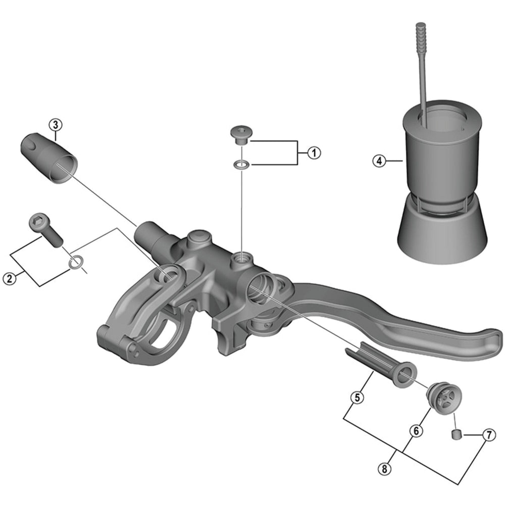 Shimano BL-M6100 clamp screw and snap spring, M5 x 18 mm