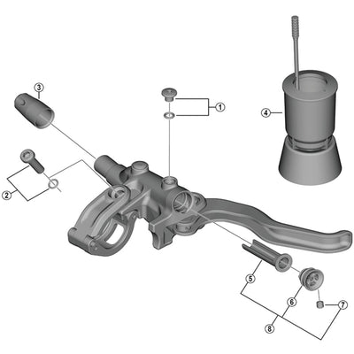 Shimano BL-M6100 clamp screw and snap spring, M5 x 18 mm