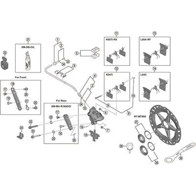 Shimano BR-R9270 caliper fixing bolt, 25 mm