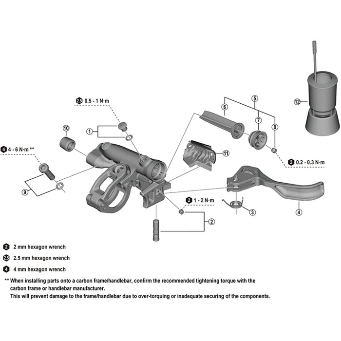 Shimano BL-M9220 fixing spring L and spacer
