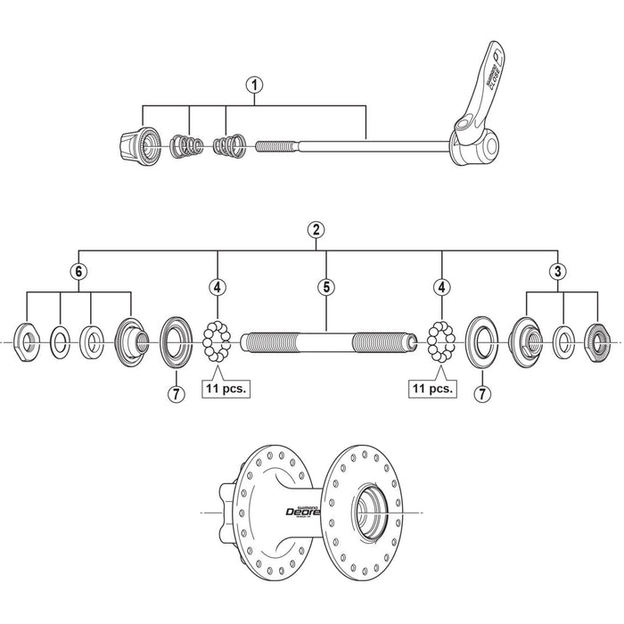 Shimano HB-M525-A right hand lock nut unit
