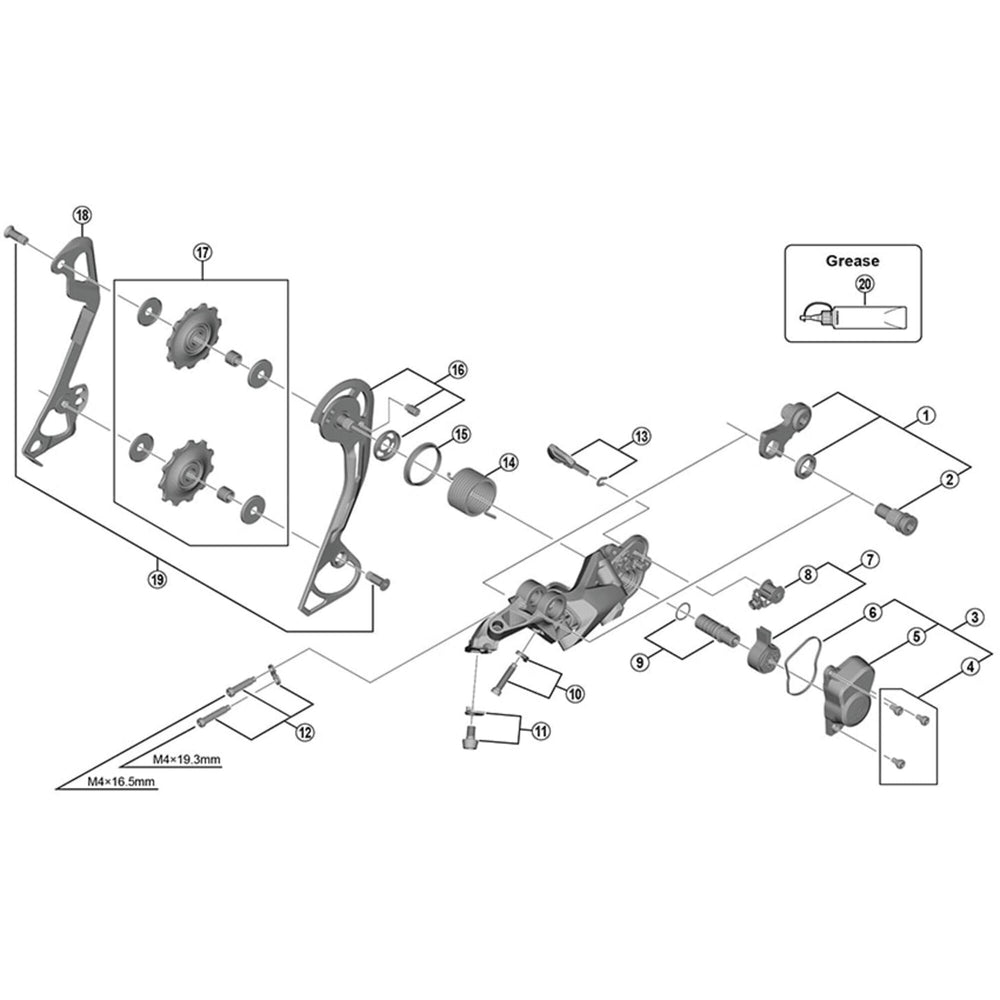 Shimano Deore RD-M6000 tension and guide pulley set, SGS
