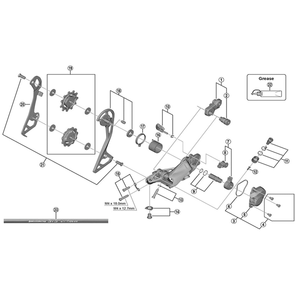 Shimano RD-M6000 switch lever unit and fixing plate