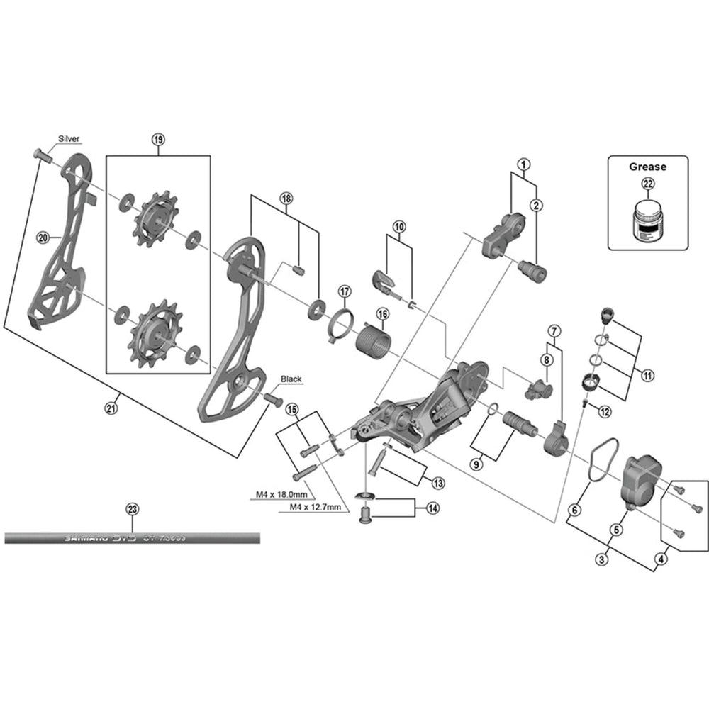 Shimano RD-R8000 cable fixing bolt and plate