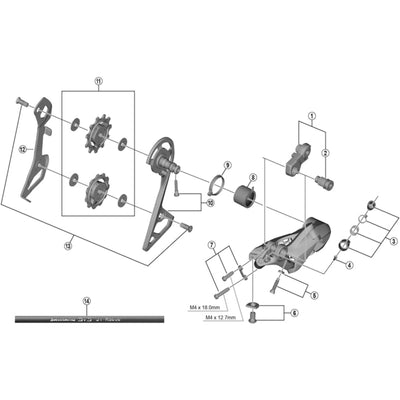 Shimano RD-R8000 outer plate and fixing bolt, SS type