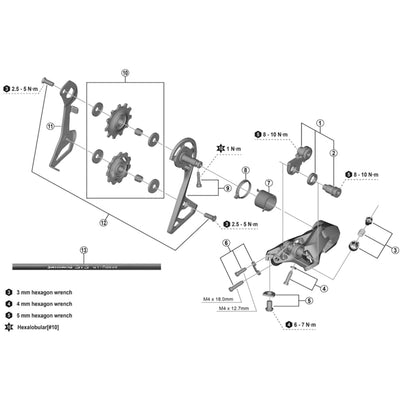 Shimano RD-R7000 outer plate and fixing bolt, SS