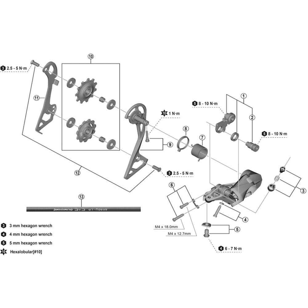 Shimano RD-R7000 outer plate and fixing bolt, GS