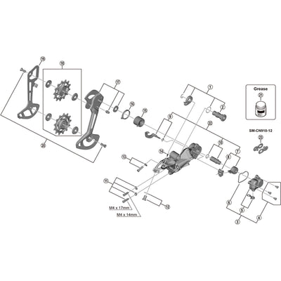 Shimano RD-M9120 switch lever and fixing plate