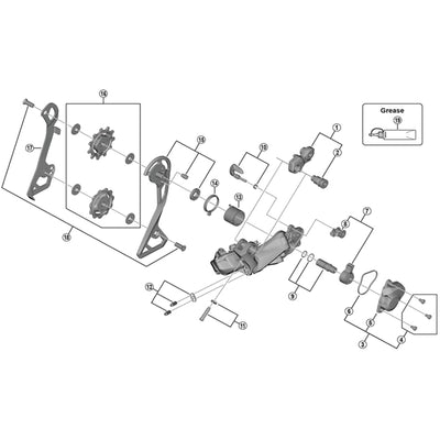 Shimano RD-RX805-GS outer plate assembly, GS