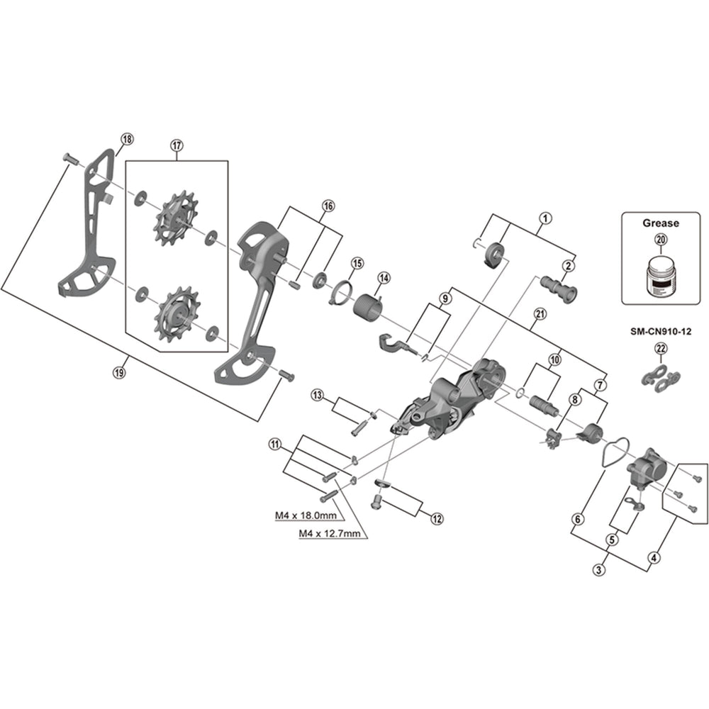 Shimano RD-M8120 switch lever unit and fixing plate