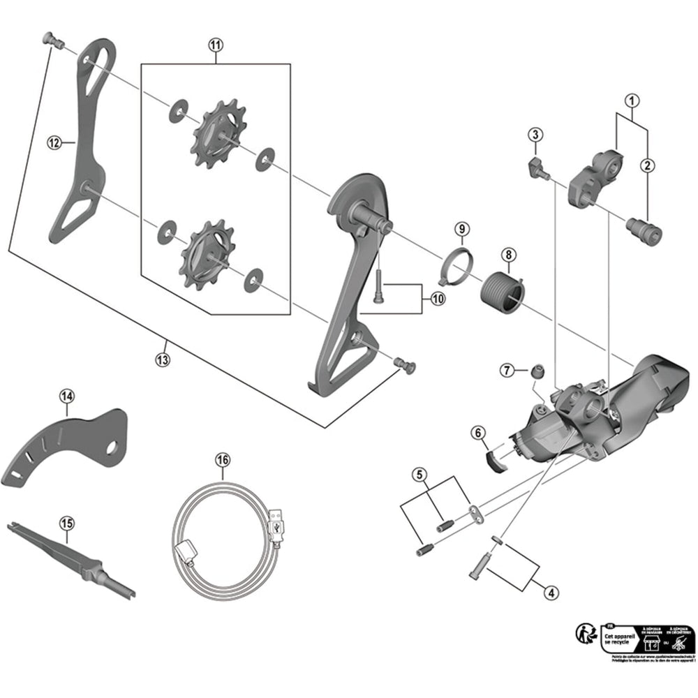 Shimano RD-R9250 pulley screw, pack of 2