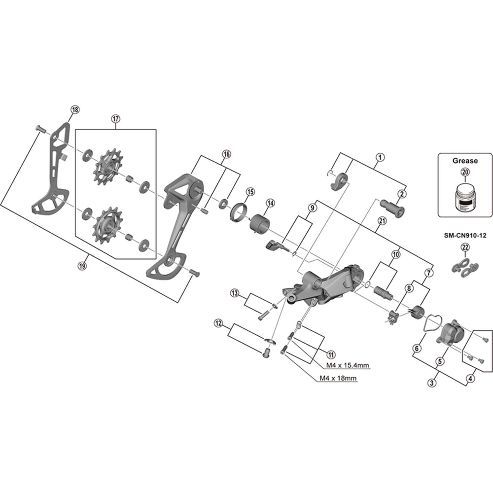 Shimano RD-M6100 bracket axle unit