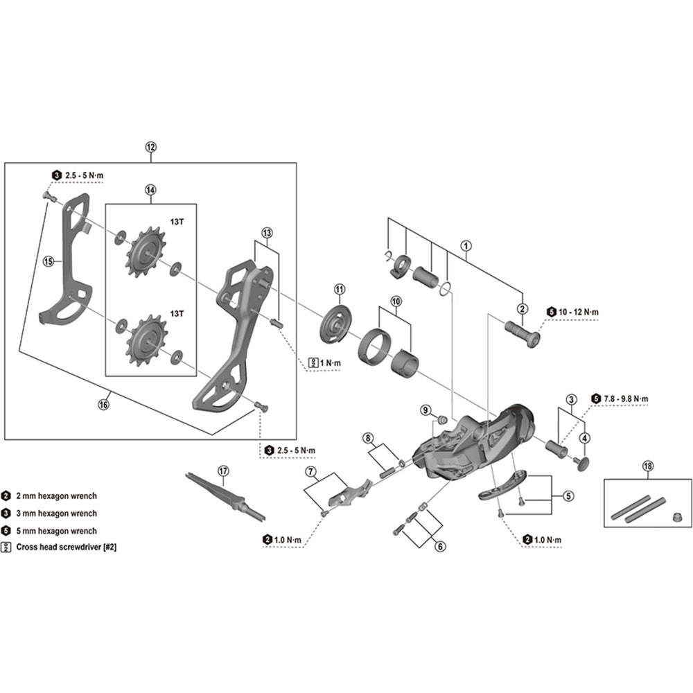 Shimano RD-M9250 plate axle and cap
