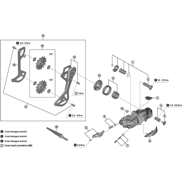 Shimano RD-M8250 outer plate unit, GS