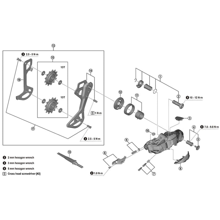Shimano RD-M8250 outer plate unit, SGS