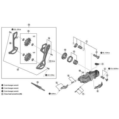 Shimano RD-M8250 plate axle and cap