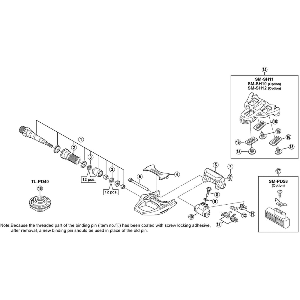 Shimano PD-R540 cleat fixing bolt, M5 x 8 mm