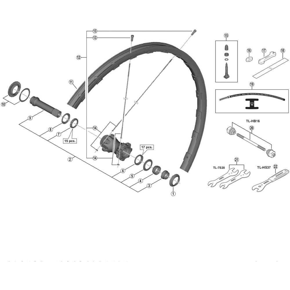 Shimano WH-M9000-TL-275 spoke, 279 mm with spherical washer