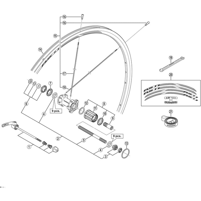 Shimano WH-RS11-R right hand lock nut unit