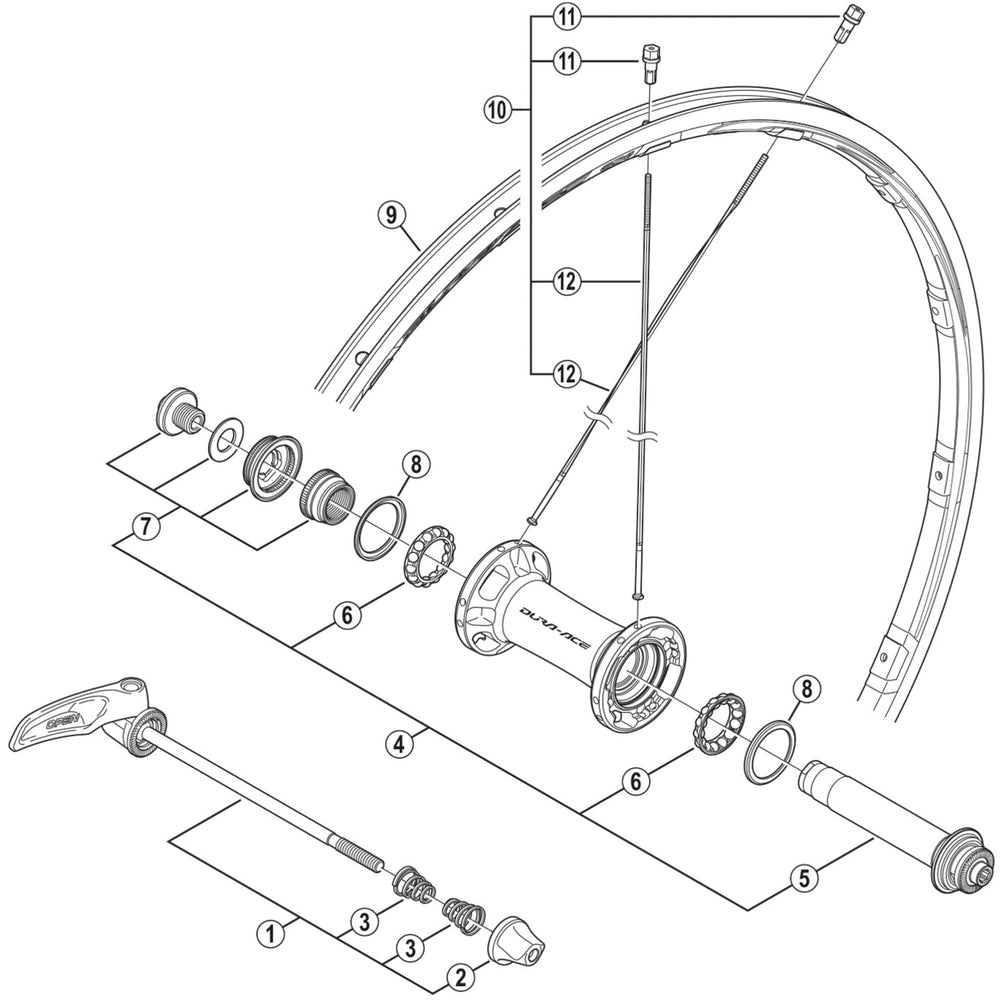 Shimano WH-9000-C24-CL-F spoke, 283 mm