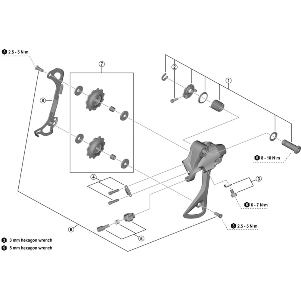Shimano RD-M370 tension and guide pulley set