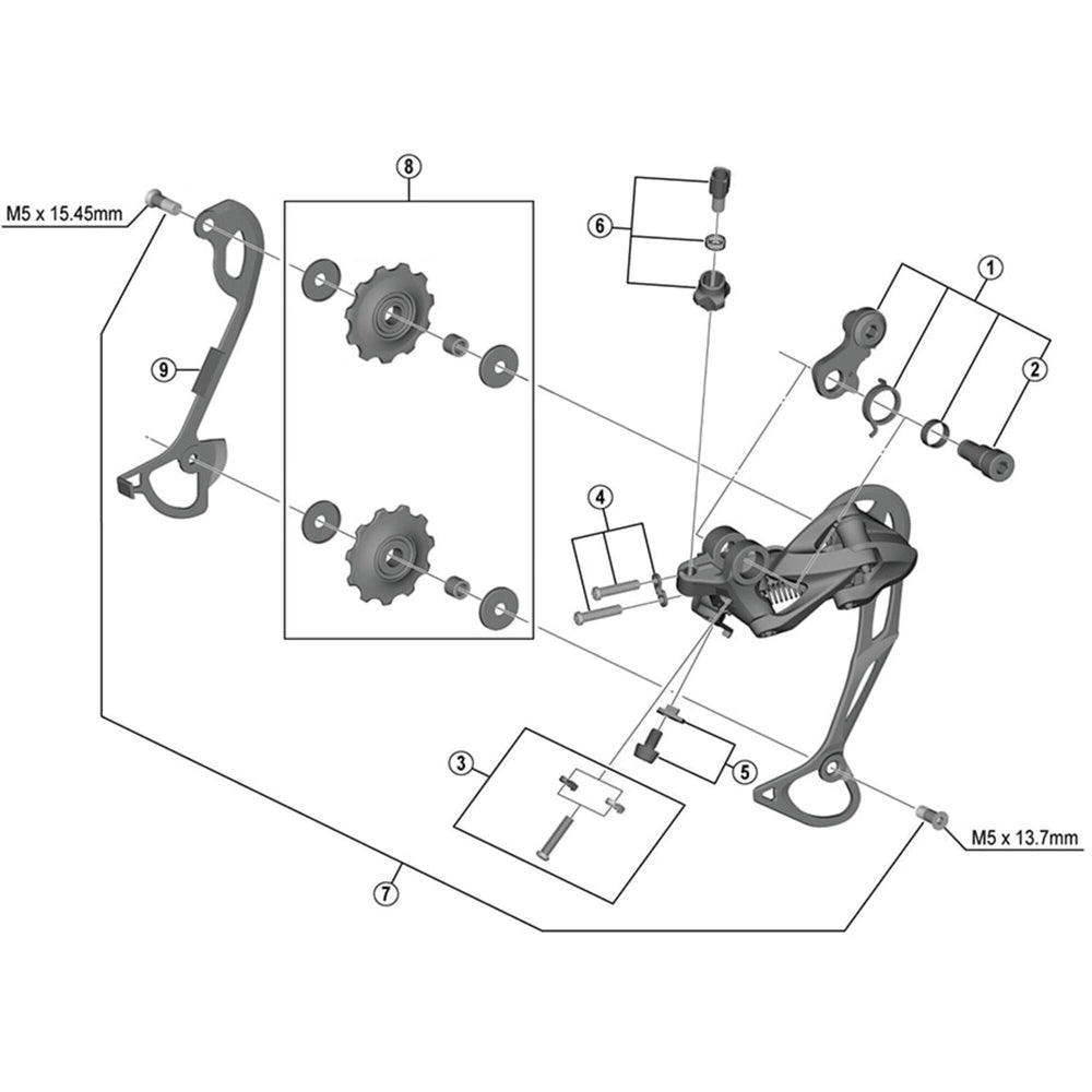 Shimano RD-M4000 pulley bolt set