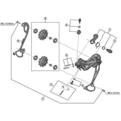 Shimano RD-M4000 pulley bolt set