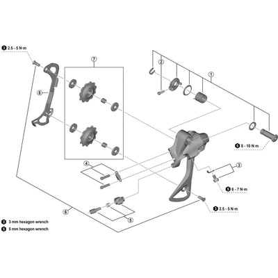Shimano RD-T4000 cable fixing bolt and plate
