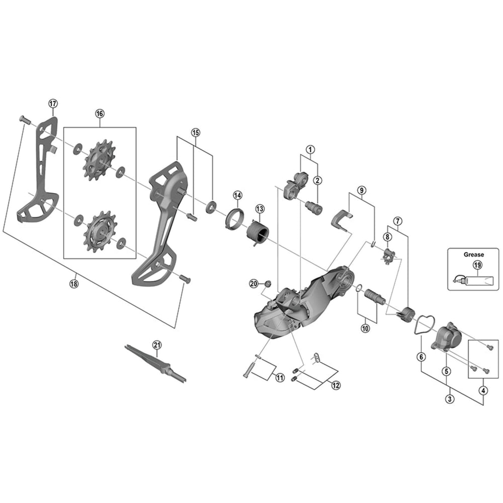 Shimano RD-M9000 bracket axle 2 for direct mount type