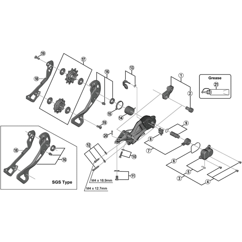 Shimano RD-M9000 bracket axle unit for normal type