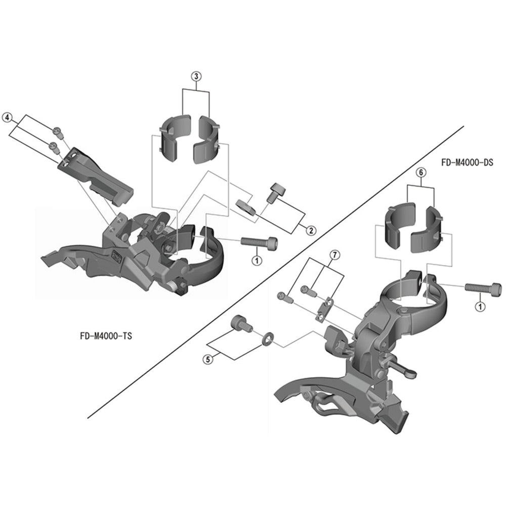 Shimano FD-M3000 Clamp band adapter, 28.6 mm