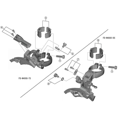 Shimano FD-M3000 Clamp band adapter, 28.6 mm