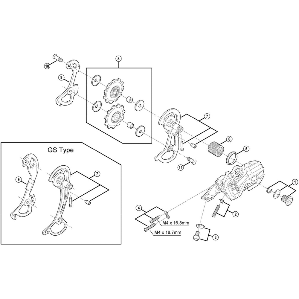 Shimano RD-F800 outer plate assembly, GS-type
