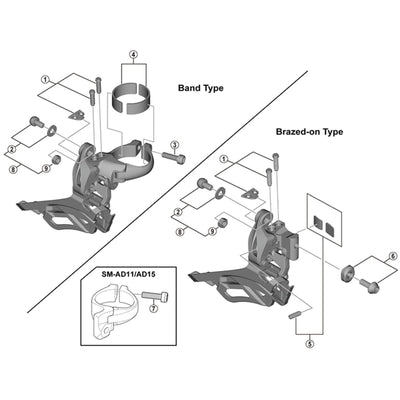 Shimano FD-R3000 clamp band adapter for 31.8 mm