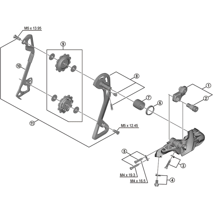 Shimano RD-T8000 bracket axle unit for normal type