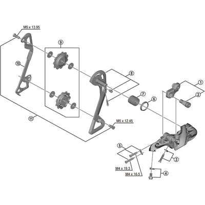 Shimano RD-T8000 bracket axle unit for normal type
