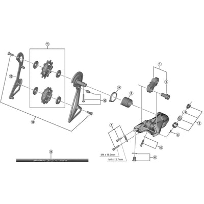 Shimano RD-R9100 cable fixing bolt and plate