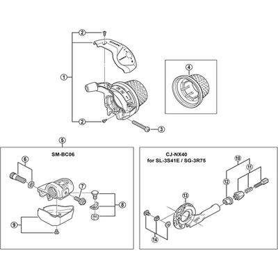 Shimano SL-3S41E cover and fixing screw