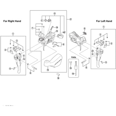 Shimano ST-7900 lever axle and fixing screw