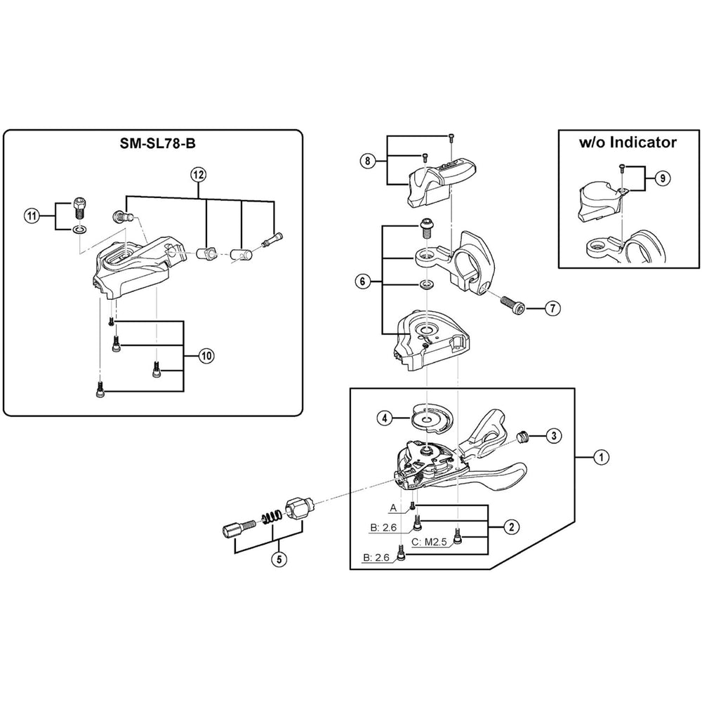 Shimano SL-M780 base cover fixing screw unit